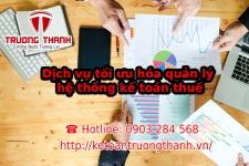 Dịch vụ tối ưu hóa quản lý hệ thống kế toán thuế.