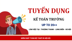 Tuyển dụng kế toán trưởng thu nhập hấp dẫn.