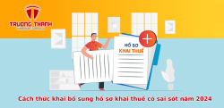 Cách thức khai bổ sung hồ sơ khai thuế có sai sót năm 2024