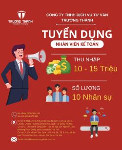 TUYỂN KẾ TOÁN THUẾ - KHÔNG YÊU CẦU KINH NGHIỆM