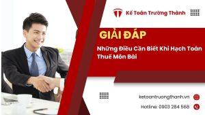 Những Điều Cần Biết Khi Hạch Toán Thuế Môn Bài